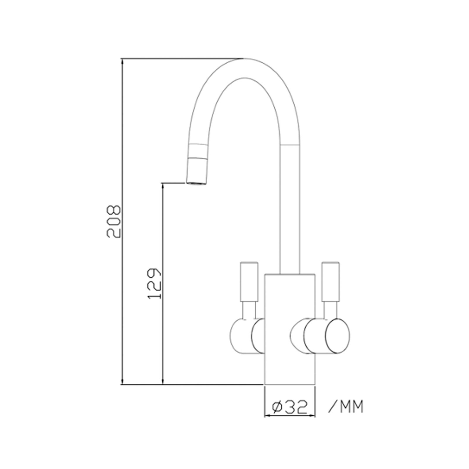 מידות דגם ברז Aqua Modern Petite